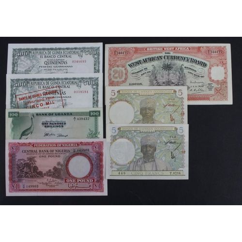 114 - Africa (7), Uganda 100 Shillings issued 1966, scarce issue without Bank name under denomination, pin... 