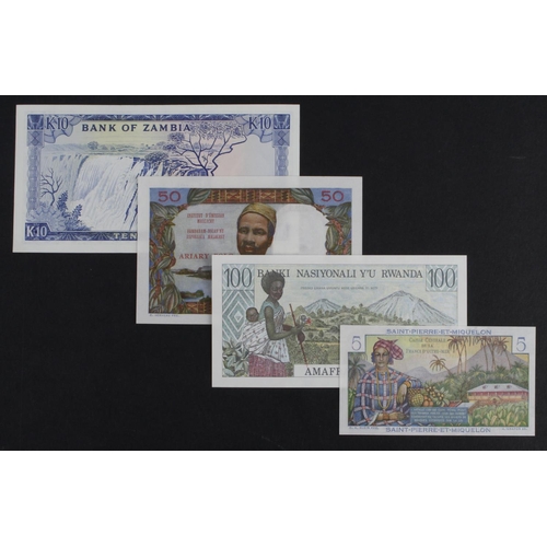 115 - Africa + 1 (4), a good group of Uncirculated notes, Madagascar 50 Francs issued 1969, Rwanda 100 Fra... 