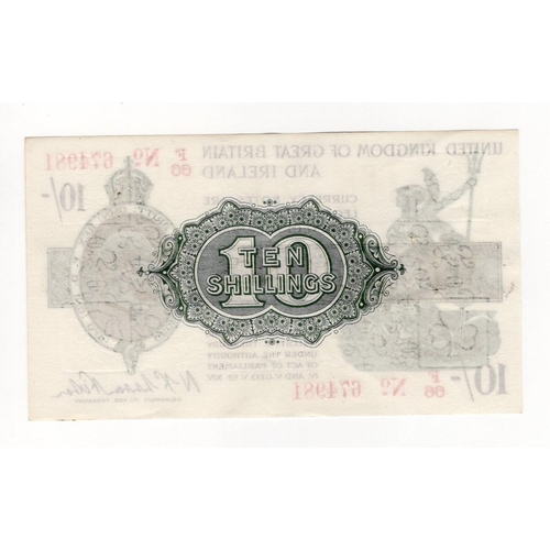 13 - Warren Fisher 10 Shillings (T26) issued 1919, serial F/66 674981, No. with dash (T26, Pick356) set o... 