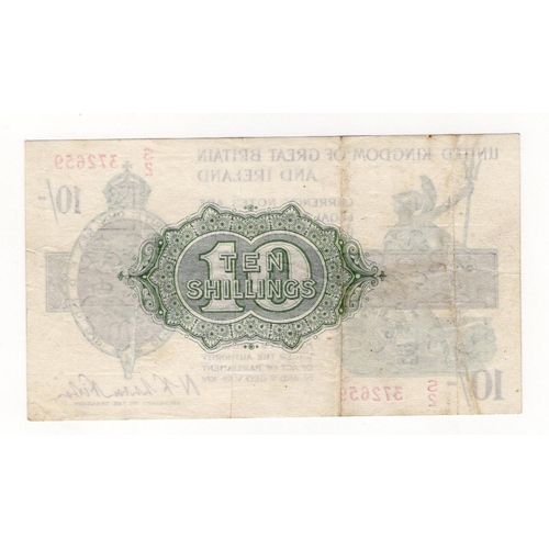 14 - Warren Fisher 10 Shillings (T30) issued 1922, LAST SERIES 'S' prefix, serial S/2 372659 (T30, Pick35... 