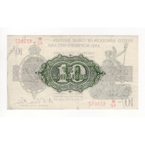 15 - Warren Fisher 10 Shillings (T33) issued 1927, LAST SERIES 'W' prefix, serial W/42 423052, Great Brit... 