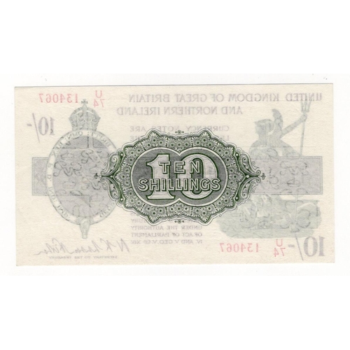 16 - Warren Fisher 10 Shillings (T33) issued 1927, serial U/74 134067, Great Britain & Northern Ireland i... 