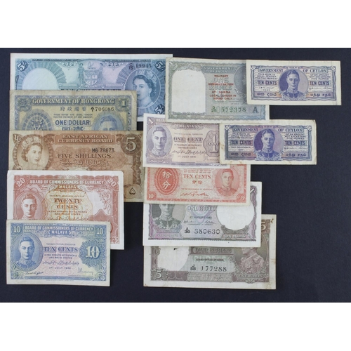 162 - British Commonwealth (12), a group of George VI and Queen Elizabeth II notes, India 5 Rupees signed ... 