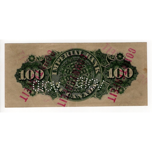 174 - Canada 100 Dollars Imperial Bank counterfeit dated 2nd January 1917, plate A serial No.53682 (PickS1... 