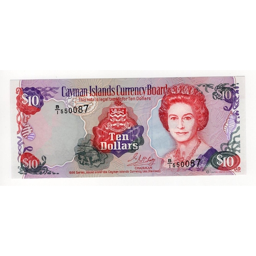 177 - Cayman Islands 10 Dollars dated 1996, portrait Queen Elizabeth II at right, serial B/1 550087 (TBB B... 