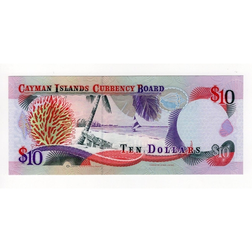 177 - Cayman Islands 10 Dollars dated 1996, portrait Queen Elizabeth II at right, serial B/1 550087 (TBB B... 