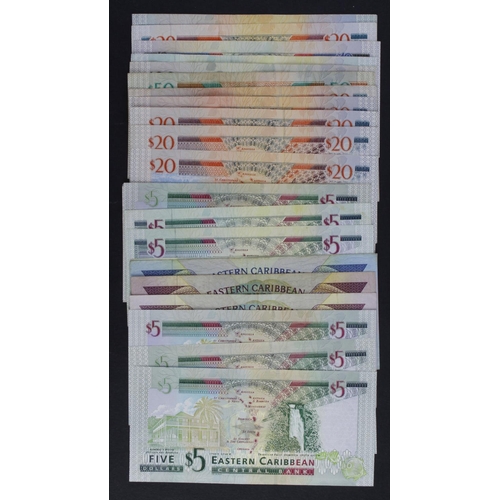 224 - East Caribbean (25), 5 Dollars to 100 Dollars, date range 1985 to 2008, 100 Dollars (1), 50 Dollars ... 