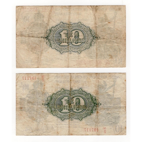 3 - Warren Fisher (2), 10 Shillings (T26) issued 1919, serial G/81 453021, No. with dash (T26, Pick356) ... 