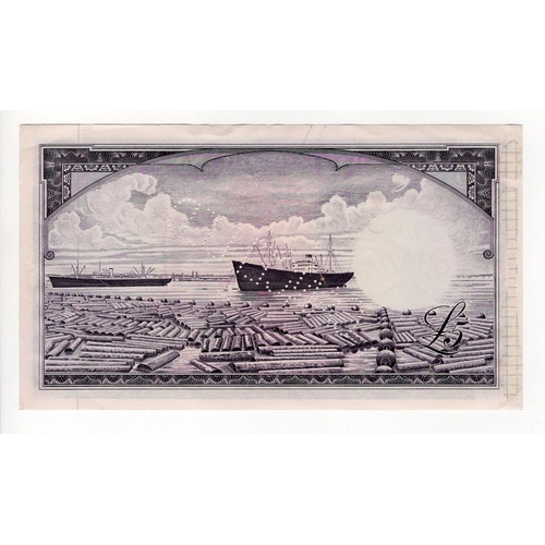 302 - Ghana 5 Pounds dated 1st July 1958, scarce SPECIMEN note serial A/1 000000, perforated 'CANCELLED' (... 