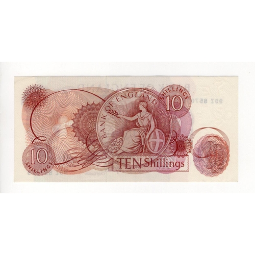 32 - Fforde 10 Shillings (B309) issued 1967, rare LAST RUN '99Z' prefix, serial 99Z 857079 (B309, Pick373... 