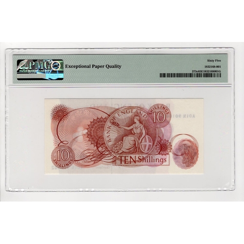 33 - Fforde 10 Shillings (B310) issued 1967, FIRST RUN 'A01N' prefix, serial A01N 901662 (B310, Pick373c)... 