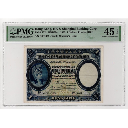 331 - Hong Kong 1 Dollar dated 1st June 1935, Hong Kong & Shanghai Banking Corporation, serial G481,659 (T... 