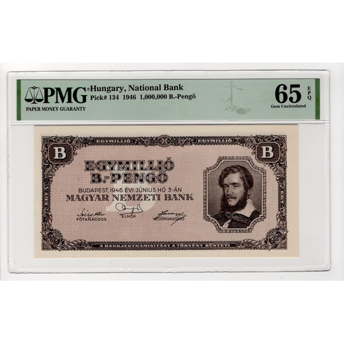 336 - Hungary 1 Million Egymillio B.-Pengo dated 3rd June 1946, no serial number (TBB B543a, Pick134) in P... 