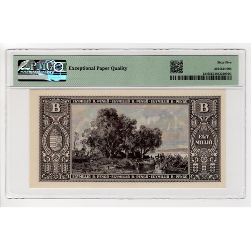336 - Hungary 1 Million Egymillio B.-Pengo dated 3rd June 1946, no serial number (TBB B543a, Pick134) in P... 