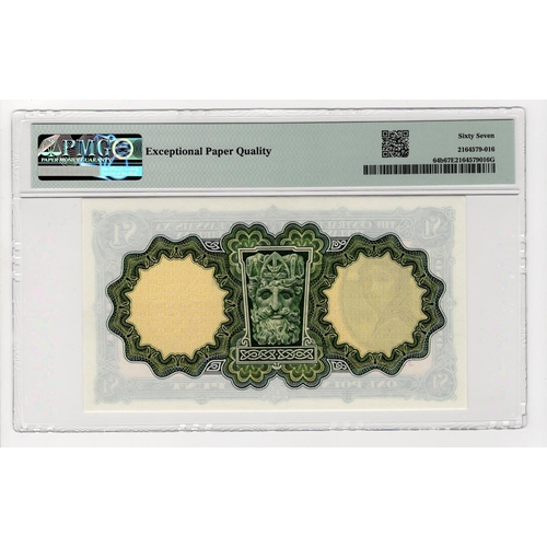 345 - Ireland Republic 1 Pound dated 1st March 1969, Lady Lavery portrait at left, signed Whitaker & Murra... 