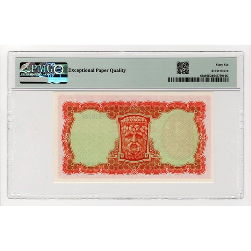 346 - Ireland Republic 10 Shillings dated 6th June 1968, last date of issue, Lady Lavery portrait at left,... 