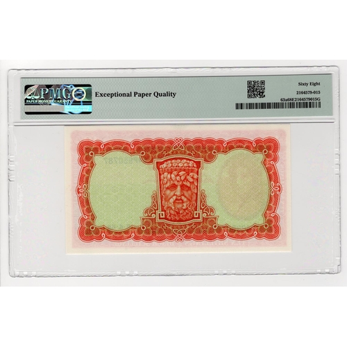 347 - Ireland Republic 10 Shillings dated 6th June 1968, last date of issue, Lady Lavery portrait at left,... 