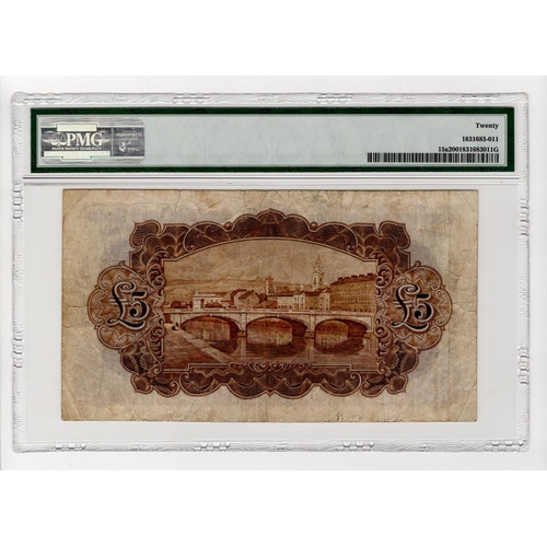 348 - Ireland Republic 5 Pounds dated 6th May 1929, the first date of issue, The Hibernian Bank 'Ploughman... 