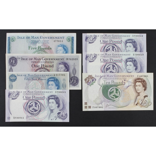 350 - Isle of Man (7),  5 Pounds issued 1961, signed Stallard, serial No. 477014 (IMPM M506, Pick26b) edge... 