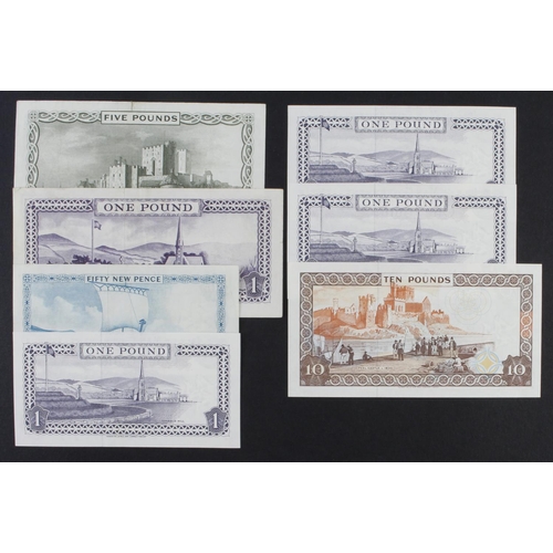 350 - Isle of Man (7),  5 Pounds issued 1961, signed Stallard, serial No. 477014 (IMPM M506, Pick26b) edge... 