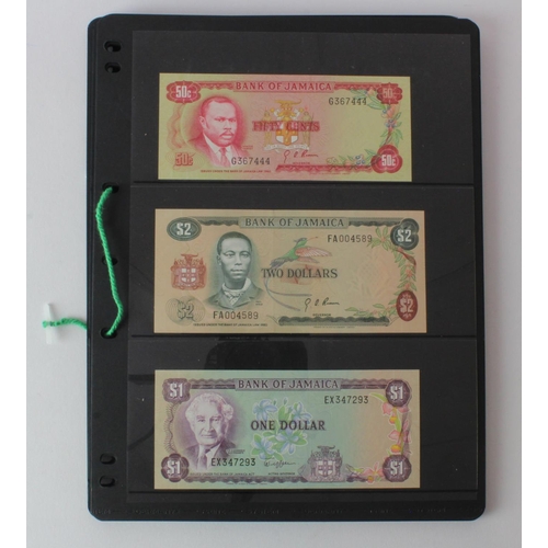 354 - Jamaica (53), an Uncirculated group in album pages, 50 Cents, 1 Dollar, 2 Dollars, 5 Dollars, 10 Dol... 