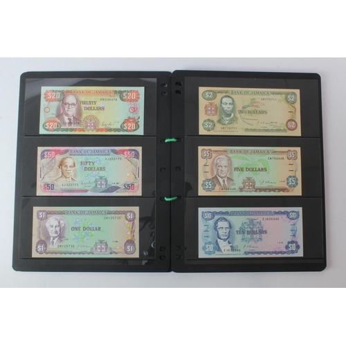 354 - Jamaica (53), an Uncirculated group in album pages, 50 Cents, 1 Dollar, 2 Dollars, 5 Dollars, 10 Dol... 