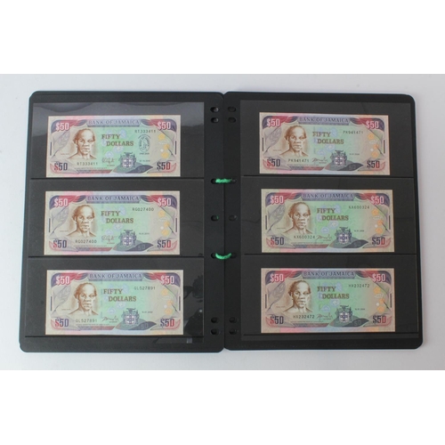 354 - Jamaica (53), an Uncirculated group in album pages, 50 Cents, 1 Dollar, 2 Dollars, 5 Dollars, 10 Dol... 