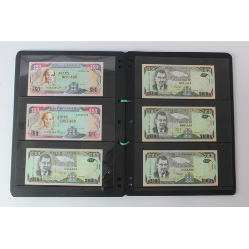 354 - Jamaica (53), an Uncirculated group in album pages, 50 Cents, 1 Dollar, 2 Dollars, 5 Dollars, 10 Dol... 