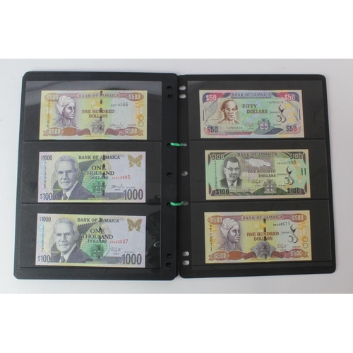 354 - Jamaica (53), an Uncirculated group in album pages, 50 Cents, 1 Dollar, 2 Dollars, 5 Dollars, 10 Dol... 