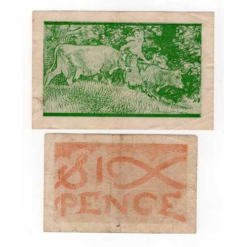 355 - Jersey (2) 10 Shillings issued 1941 - 1942, German Occupation issue during WW2, serial number 16460 ... 