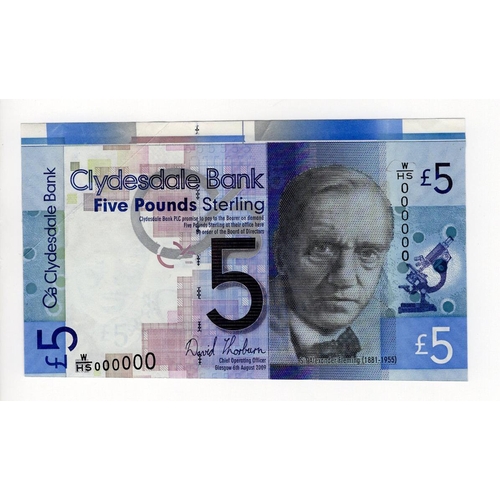 410 - Scotland, Clydesdale Bank 5 Pounds SPECIMEN note dated 6th August 2009 signed David Thorburn, serial... 