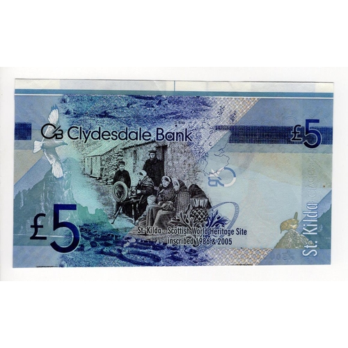 410 - Scotland, Clydesdale Bank 5 Pounds SPECIMEN note dated 6th August 2009 signed David Thorburn, serial... 