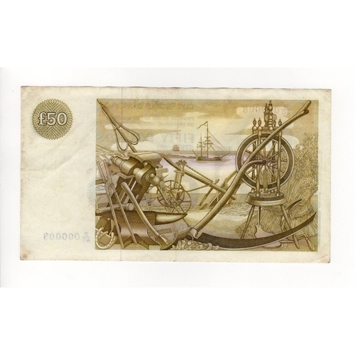 411 - Scotland, Clydesdale Bank 50 Pounds dated 3rd September 1989, signed A.R. Cole Hamilton, VERY LOW se... 