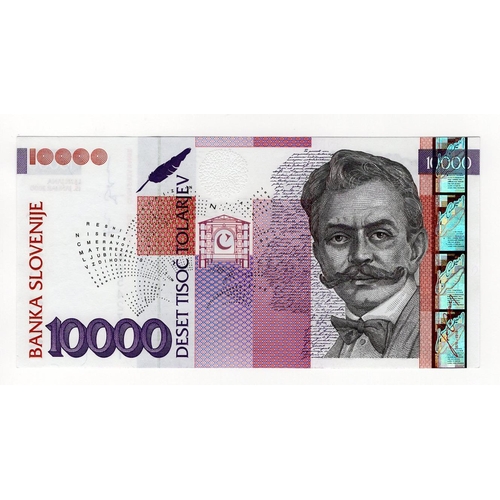 426 - Slovenia 10000 Tolarjev dated 15th January 2000, serial BB 5427491 (TBB B313a, Pick24a) handling den... 