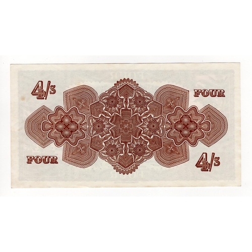 435 - Tonga 4 Shillings dated 3rd November 1966, serial E/1 14060 (TBB B109x, Pick9e) light dents in paper... 