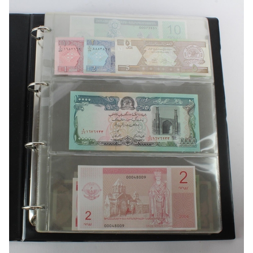 474 - World (178) an Uncirculated collection of world notes in album, all different (some same design and ... 