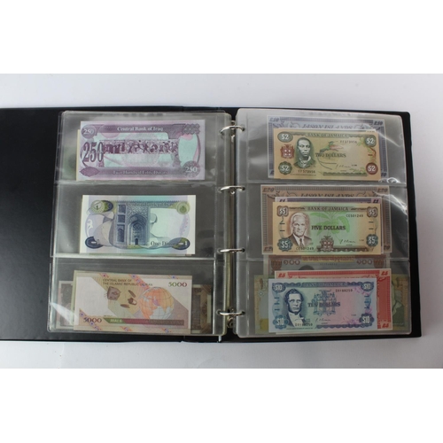 474 - World (178) an Uncirculated collection of world notes in album, all different (some same design and ... 