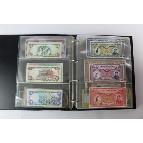 474 - World (178) an Uncirculated collection of world notes in album, all different (some same design and ... 