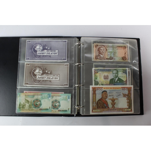 474 - World (178) an Uncirculated collection of world notes in album, all different (some same design and ... 