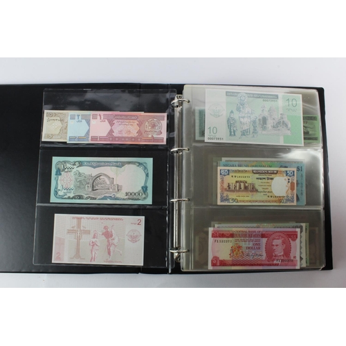 474 - World (178) an Uncirculated collection of world notes in album, all different (some same design and ... 