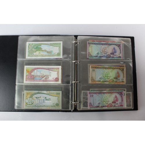 474 - World (178) an Uncirculated collection of world notes in album, all different (some same design and ... 