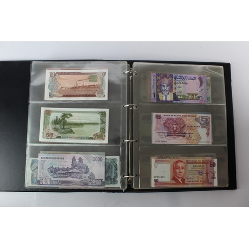 474 - World (178) an Uncirculated collection of world notes in album, all different (some same design and ... 