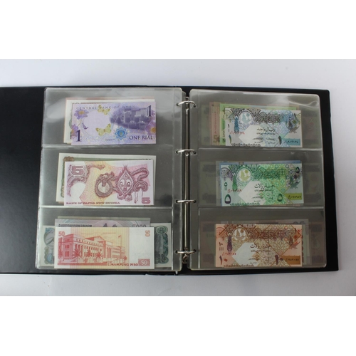 474 - World (178) an Uncirculated collection of world notes in album, all different (some same design and ... 