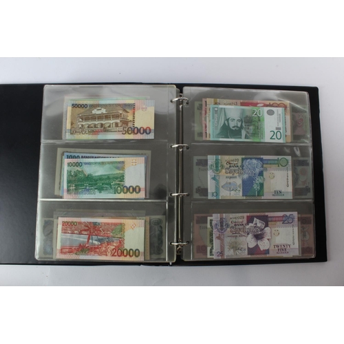 474 - World (178) an Uncirculated collection of world notes in album, all different (some same design and ... 