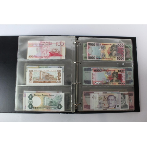 474 - World (178) an Uncirculated collection of world notes in album, all different (some same design and ... 