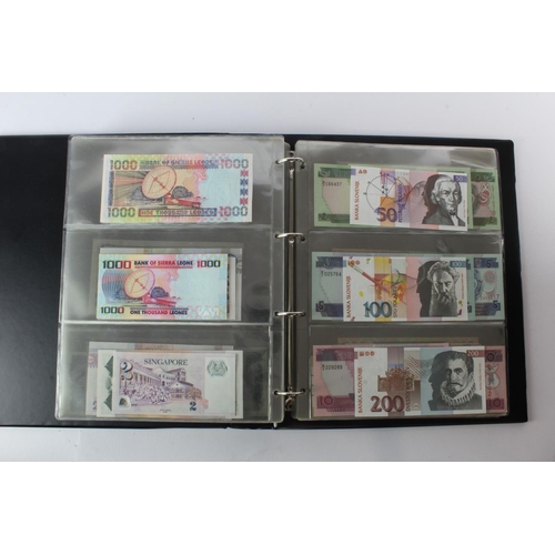 474 - World (178) an Uncirculated collection of world notes in album, all different (some same design and ... 