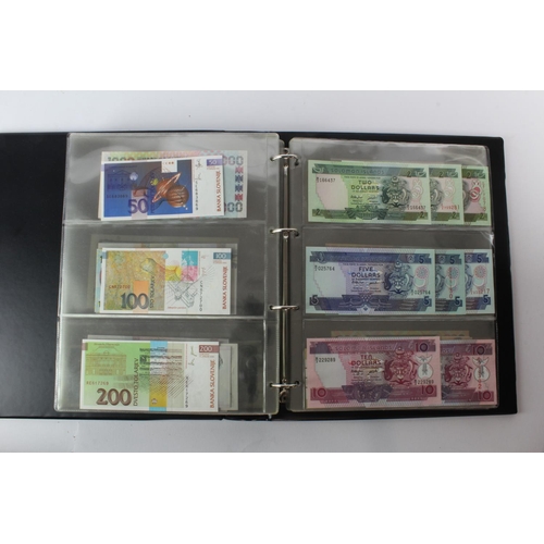 474 - World (178) an Uncirculated collection of world notes in album, all different (some same design and ... 