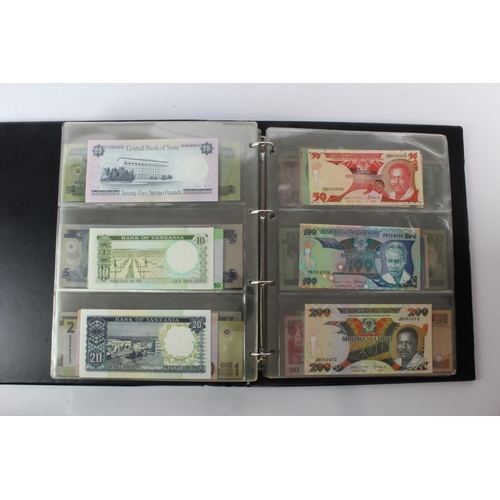 474 - World (178) an Uncirculated collection of world notes in album, all different (some same design and ... 