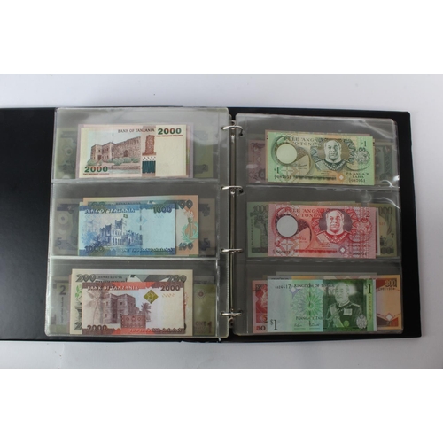 474 - World (178) an Uncirculated collection of world notes in album, all different (some same design and ... 