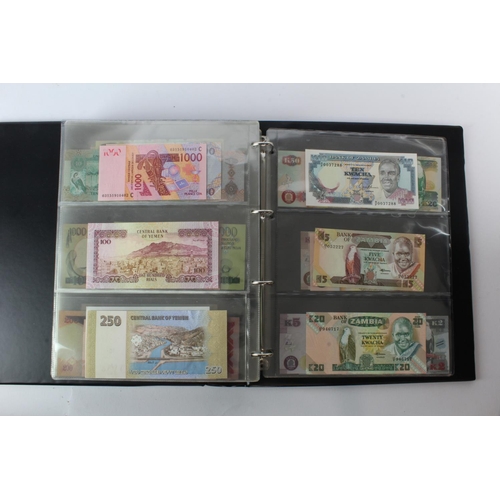 474 - World (178) an Uncirculated collection of world notes in album, all different (some same design and ... 